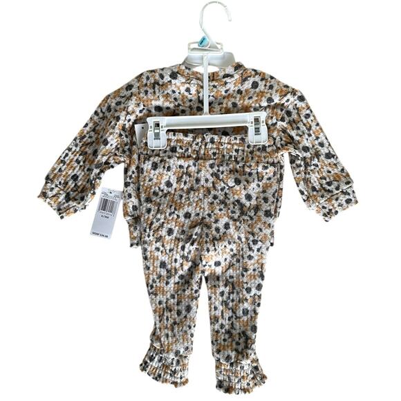 Jessica Simpson Baby Girl's 2 Pieces Set Top & Leggings Size 6/9M Nutmeg - Picture 2 of 5